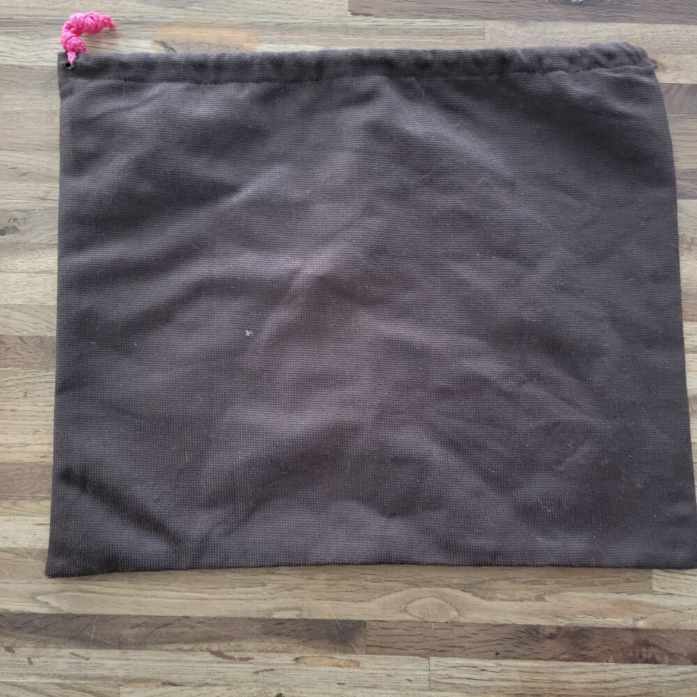Kate Spade New York Dust Storage Bag 14"x11.5" Drawstring Cinch Sack Brown Gold - Picture 5 of 7
